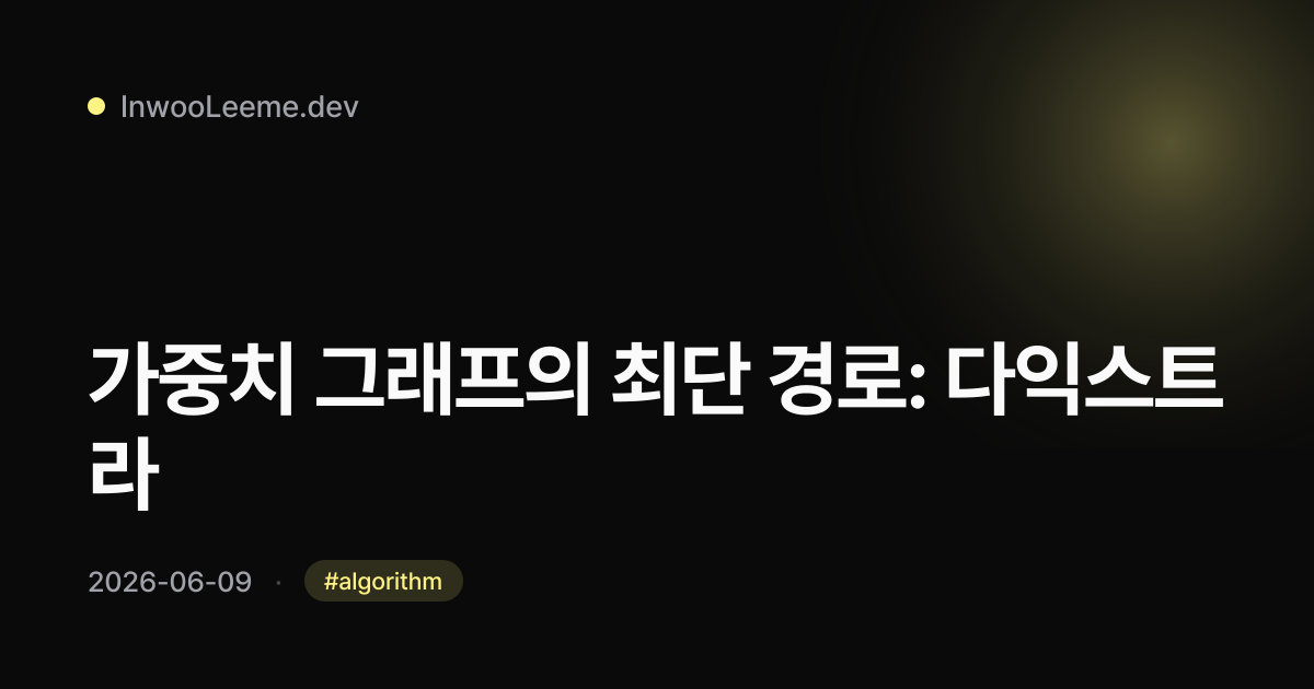 가중치 그래프의 최단 경로: 다익스트라